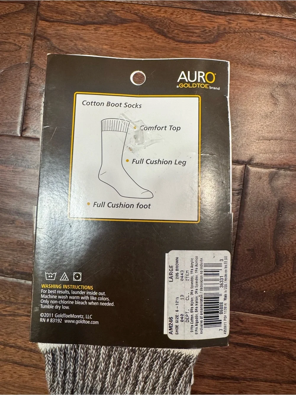 *Gold Toe Men's Crew Socks in Cream and Brown Stripes